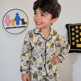 Pijama Peñarol — Camisa y Pantalón Estampado Carbonero — vista principal | FamilyMood