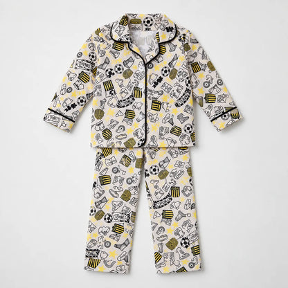 Pijama Peñarol — Camisa y Pantalón Estampado Carbonero — detalle del producto | FamilyMood
